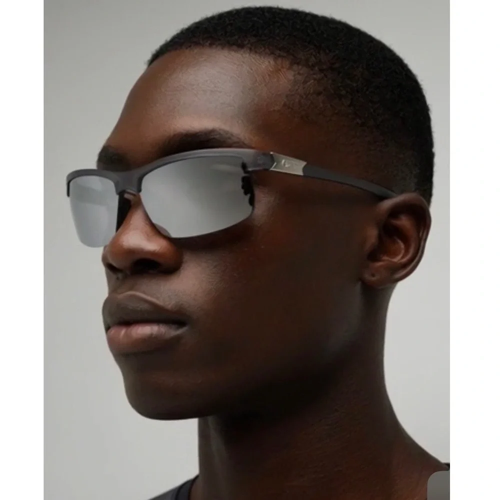 Gray Silver‎ Mirrored Lens Sunglasses Men's Sport Active Outdoors Lentes Gafas